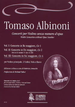 Concerto En Sol Maj. Co4 Vol.III ALBINONI Partition Grand format
