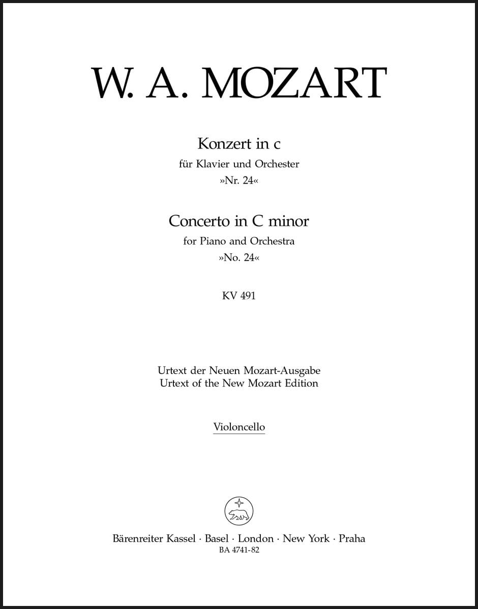 Concerto for Piano and Orchestra N. 24 KV 491 MOZART Partition