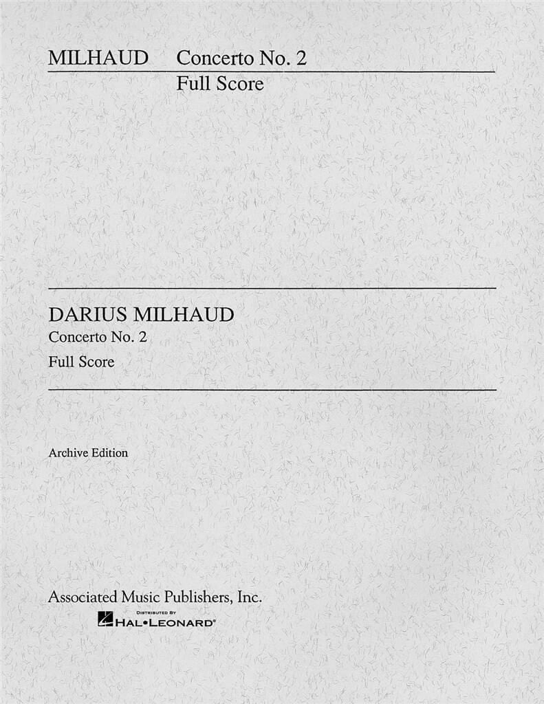 Concerto n° 2 pour violoncelle - Conducteur - MILHAUD - Partition