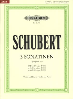 3 Sonatines Op Posth. 137 SCHUBERT Partition Violon