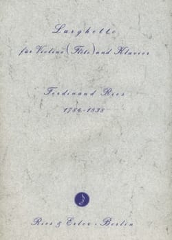 Larghetto Ferdinand Ries Partition Violon
