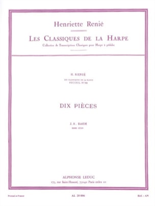 10 Pièces Bach Johann Sebastian / Renié Henriette Partition Harpe