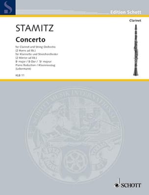 Konzert B-Dur - Klarinette Klavier Johann Stamitz Partition Clarinette