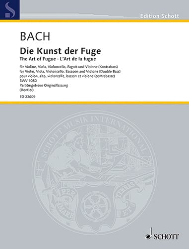 L'Art de la Fugue - Conducteur BACH Partition Grand format