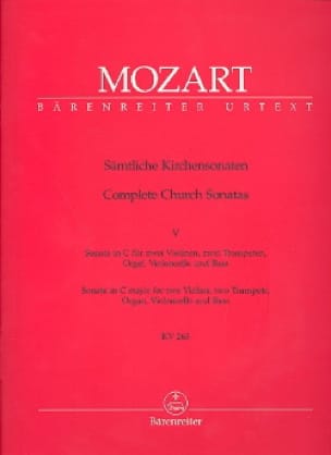 Kirchensonate C-Dur KV 263 - Partitur MOZART Partition Grand format