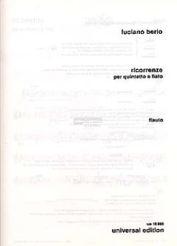 Ricorrenze - Quintetto fiati - Stimmen BERIO Partition Quintettes