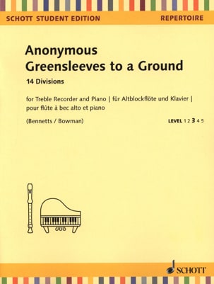 Greensleeves to a Ground - Flûte à Bec alto et Piano - Anonyme