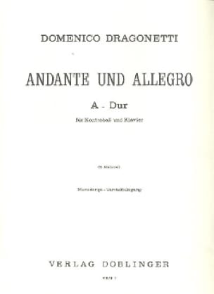 Andante und Allegro A-Dur Domenico Dragonetti Partition Contrebasse