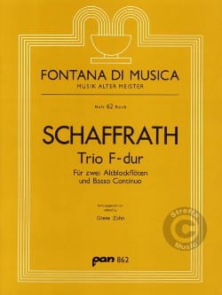 Trio F-Dur - 2 Altblockflöten BC Christoph Schaffrath Partition Trios