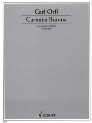 Carmina Burana ORFF Partition Grand format