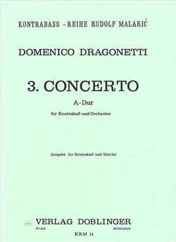 Concerto n° 3 A-Dur Domenico Dragonetti Partition Contrebasse