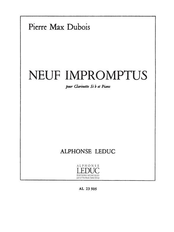 9 Impromptus - Clarinette - Pierre-Max Dubois - Partition - Clarinette