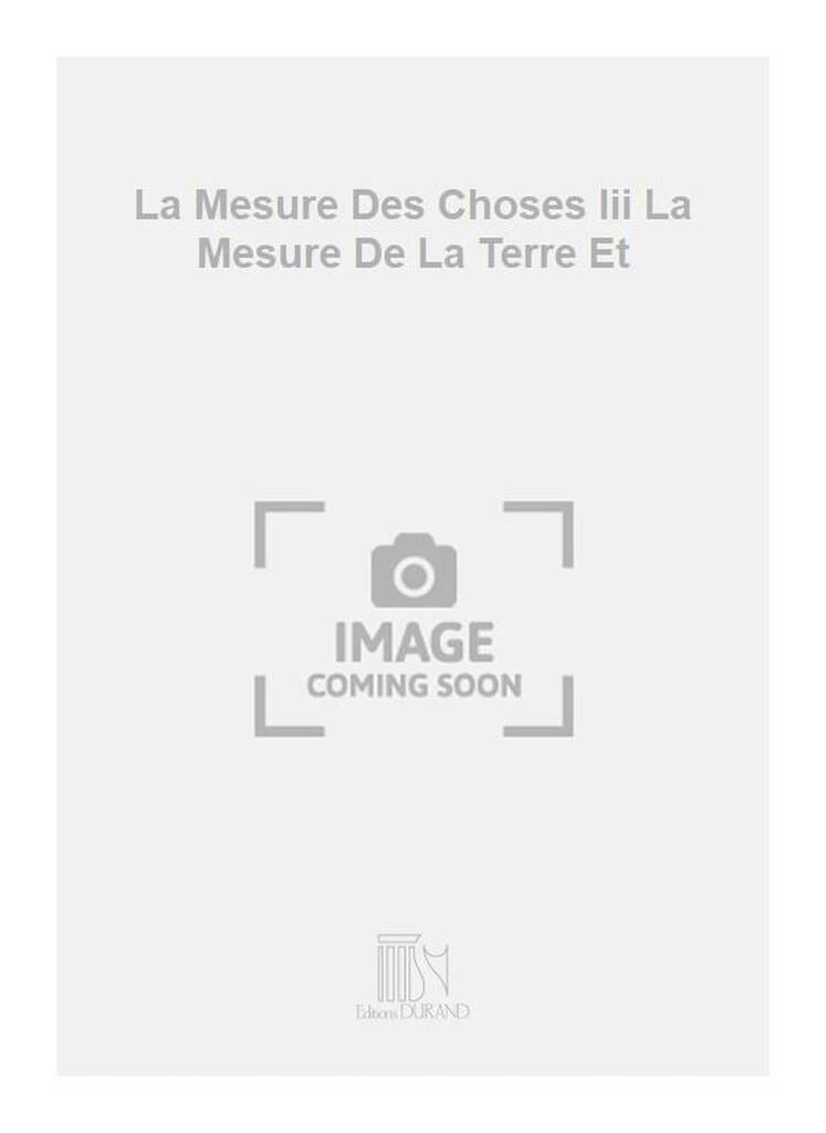 La mesure des choses III Joel-Fran莽ois Durand Partition Duos