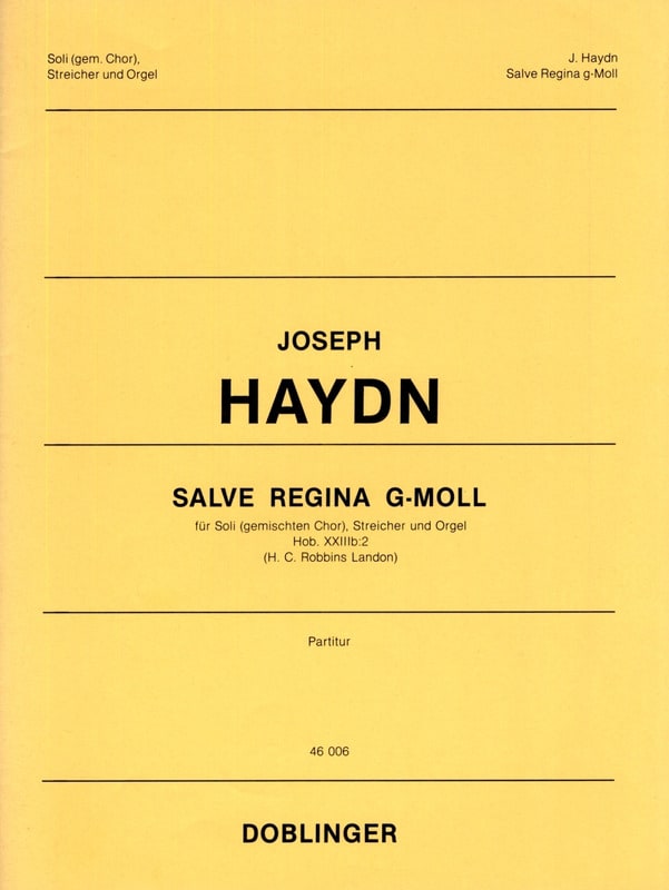 Salve Regina g-Moll - Partitur HAYDN Partition Grand format