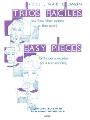 Trios Faciles Rose-Marie Janzen Partition Flûte à bec
