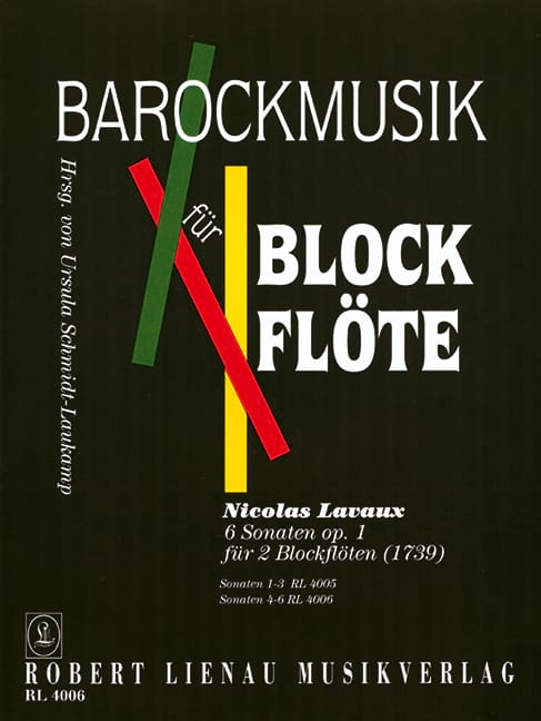 Sonates 4 à 6 op. 1 Nicolas Lavaux Partition