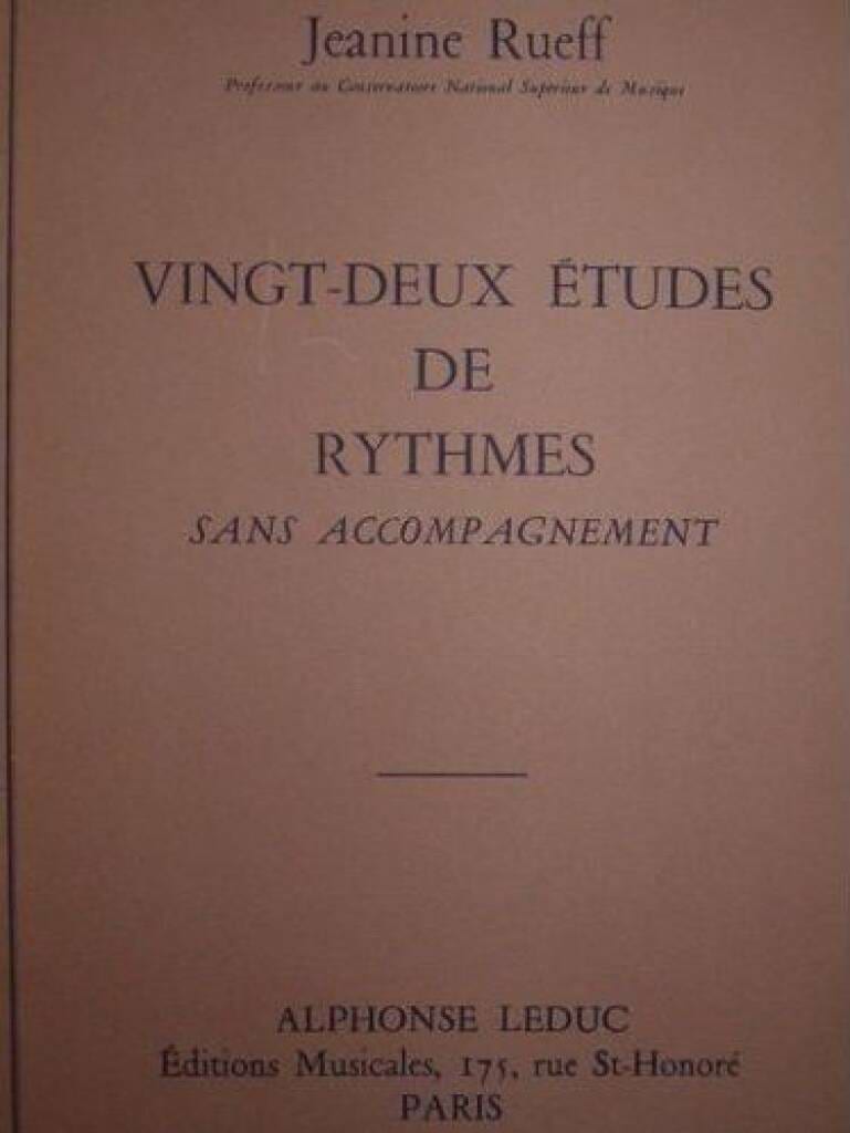22 Etudes de rythmes - Jeanine Rueff