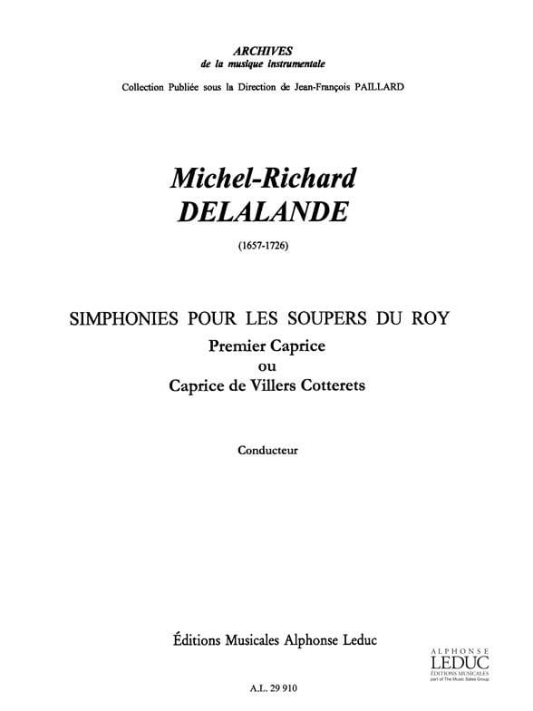 Symphonies pour les soupers du Roy - 1er Caprice DELALANDE Partition