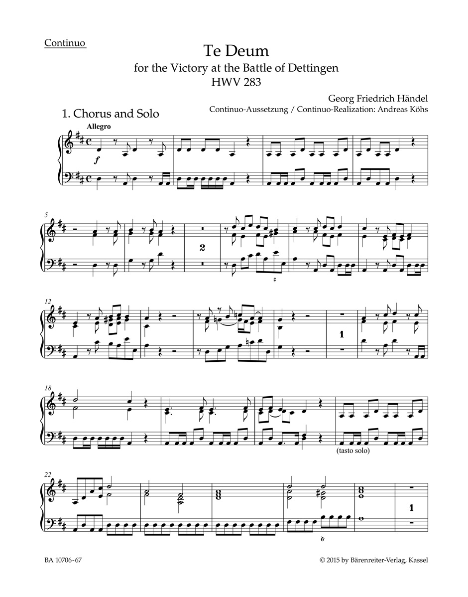 Te Deum for the Victory at the Battle of Dettingen HWV 283 - HAENDEL