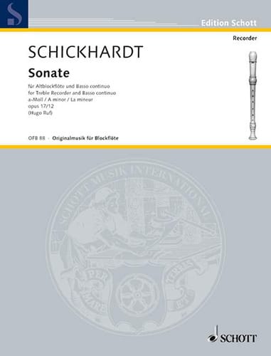 Sonate en la Min. Op.17 N°12 - Johann Ch Schickhardt - Partition