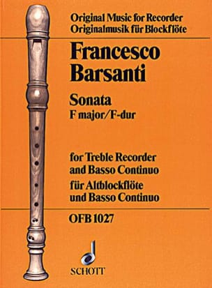 Sonata F-Dur - ALtblockflöte u. BC - Francesco Barsanti - Partition