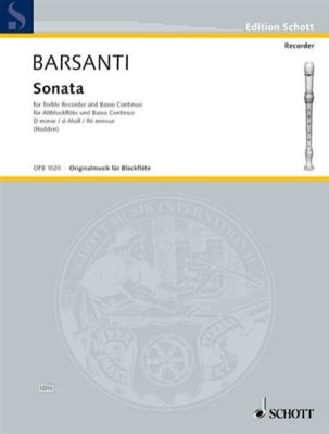 Sonata Nr. 1 d-moll - Altblockflöte - Francesco Barsanti - Partition