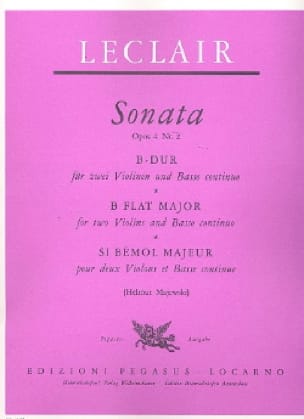 Sonate op. 4 n° 2 En Si Maj. LECLAIR Partition Trios