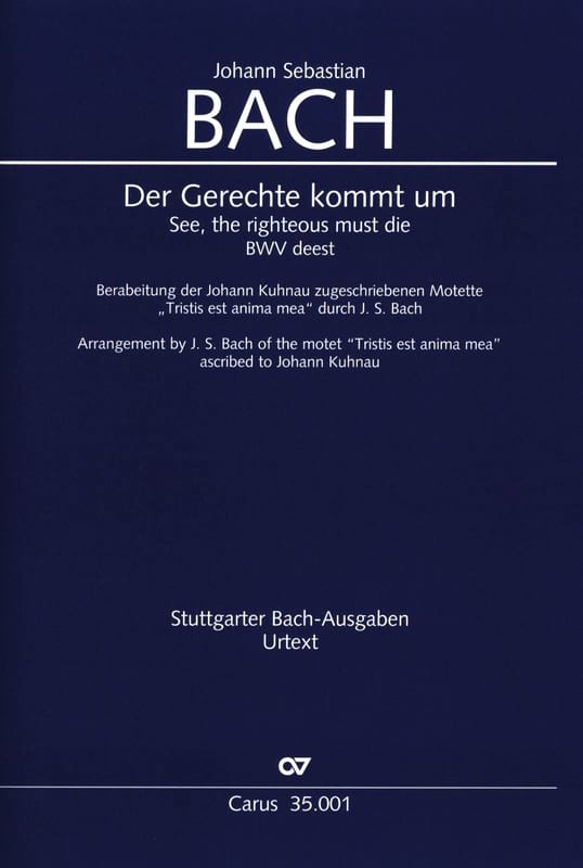 Der Gerechte kommt um Kuhnau Johann / Bach JS Partition