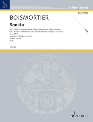 Sonate en la mineur, op. 34 n° 6 BOISMORTIER Partition Grand format