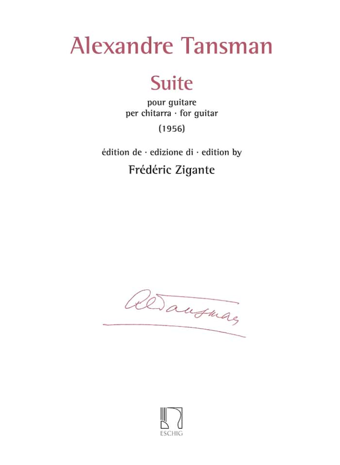 Suite - guitare Alexandre Tansman Partition