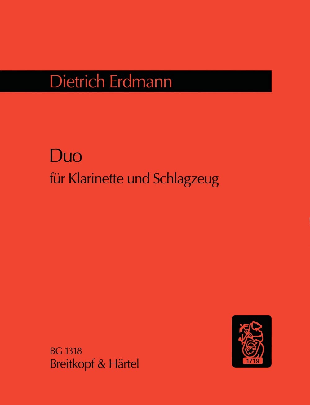 Duo - Klarinette u. Schlagzeug Dietrich Erdmann Partition Clarinette