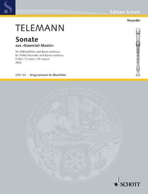 Sonate C-Dur - Altblockflöte u. Bc TELEMANN Partition Flûte à bec