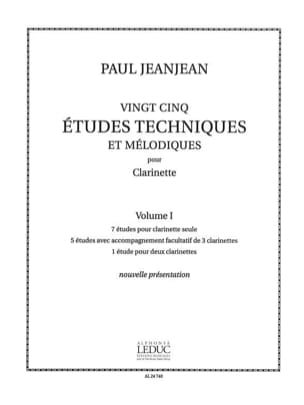 25 Etudes techniques - Volume 1 Paul Jeanjean Partition Clarinette