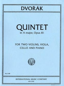 Quintet in A major op. 81 - Parts DVORAK Partition Quintettes