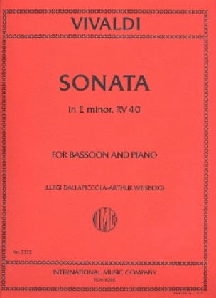 Sonata in E minor RV 40 - VIVALDI - Partition - Basson