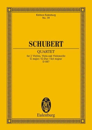 Quatuor A Cordes en Sol Majeur D. 887 SCHUBERT Partition Petit format