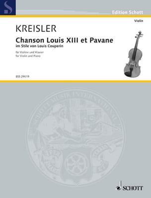 Chanson Louis XIII et Pavane KREISLER Partition Violon