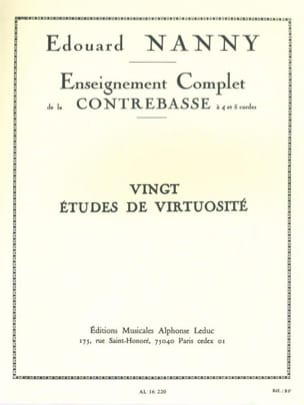 20 Etudes de virtuosité - Contrebasse - Edouard Nanny - Partition