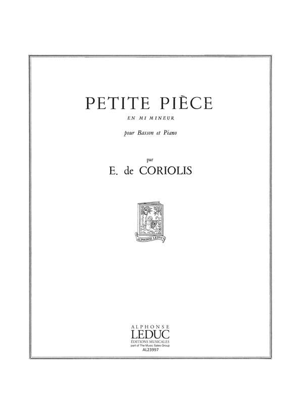 Petite pièce - Emmanuel de Coriolis - Partition - Basson