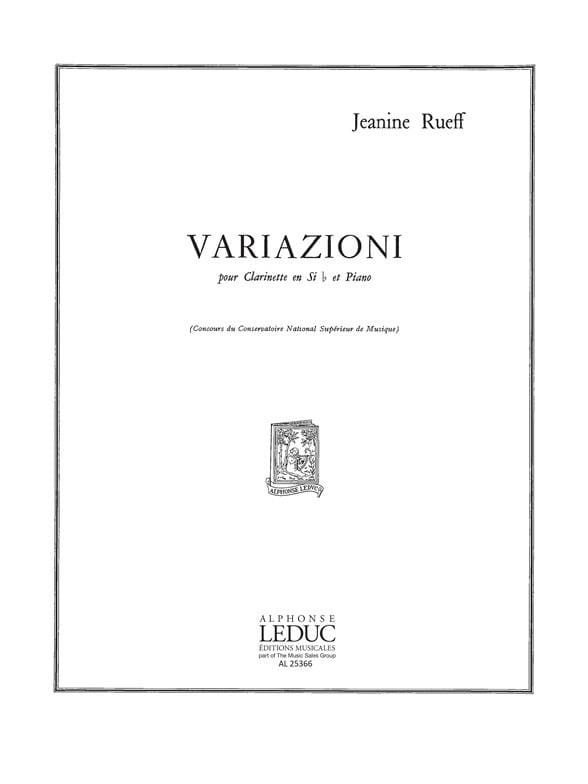 Variazioni Jeanine Rueff Partition Clarinette