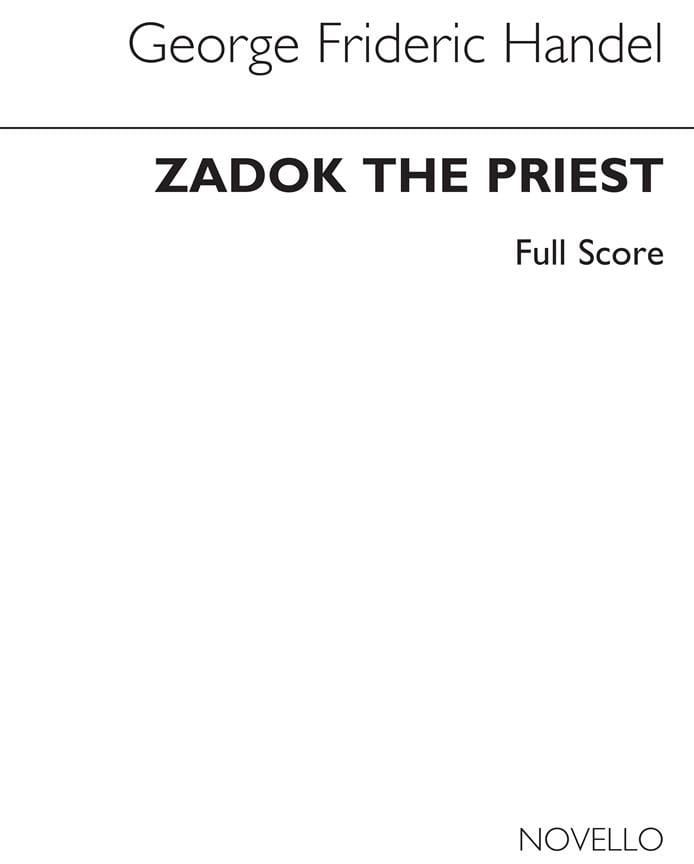 Zadok The Priest HAENDEL Partition Grand format