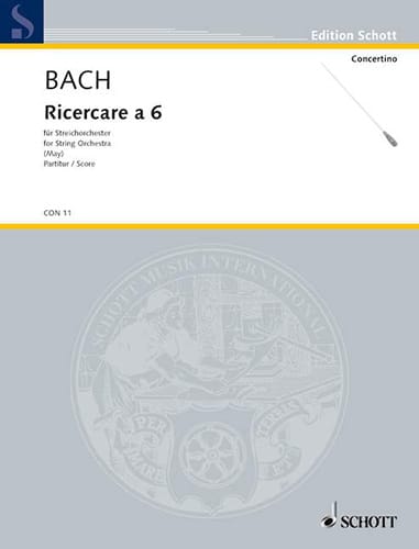 Ricercare a 6 BWV 1079 - Conducteur BACH Partition Grand format