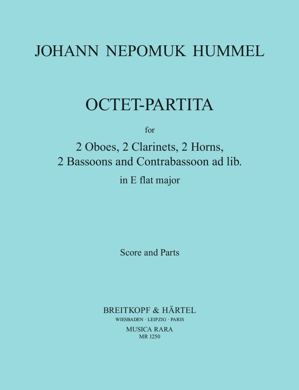 Octet-Partita In Eb Mib M. - Octuor A Vents HUMMEL Partition OCTUORS