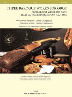 3 Oeuvres Baroques pour Hautbois Partition Hautbois
