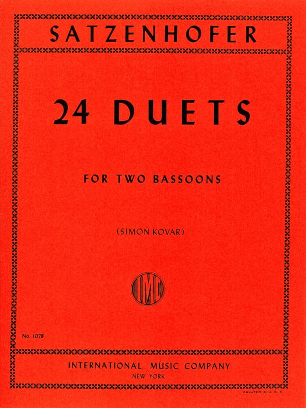 24 Duets - 2 Bassons Satzenhofer Partition Basson
