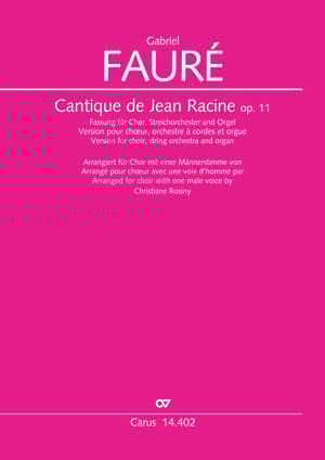 Cantique de Jean Racine, opus 11 FAURÉ Partition Grand format