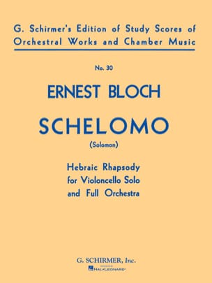 Schelomo - Conducteur BLOCH Partition Grand format