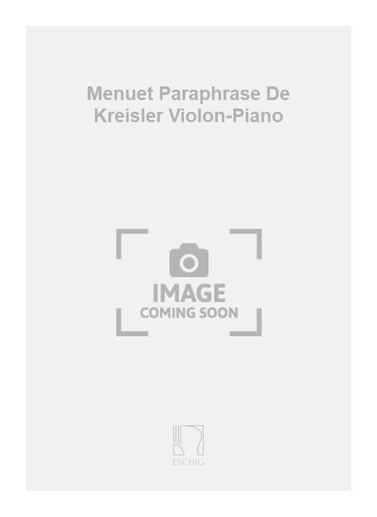 Menuet Paraphrase Ignace Paderewski Partition Violon
