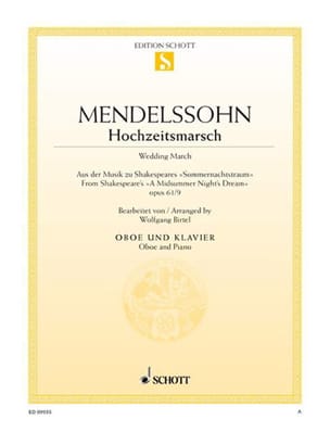 Marche Nuptiale MENDELSSOHN Partition Hautbois