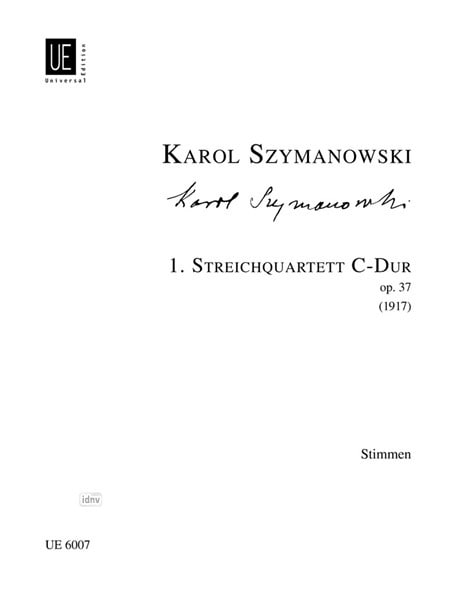 Streichquartett Nr. 1 op. 37 - Stimmen SZYMANOWSKI Partition Quatuors